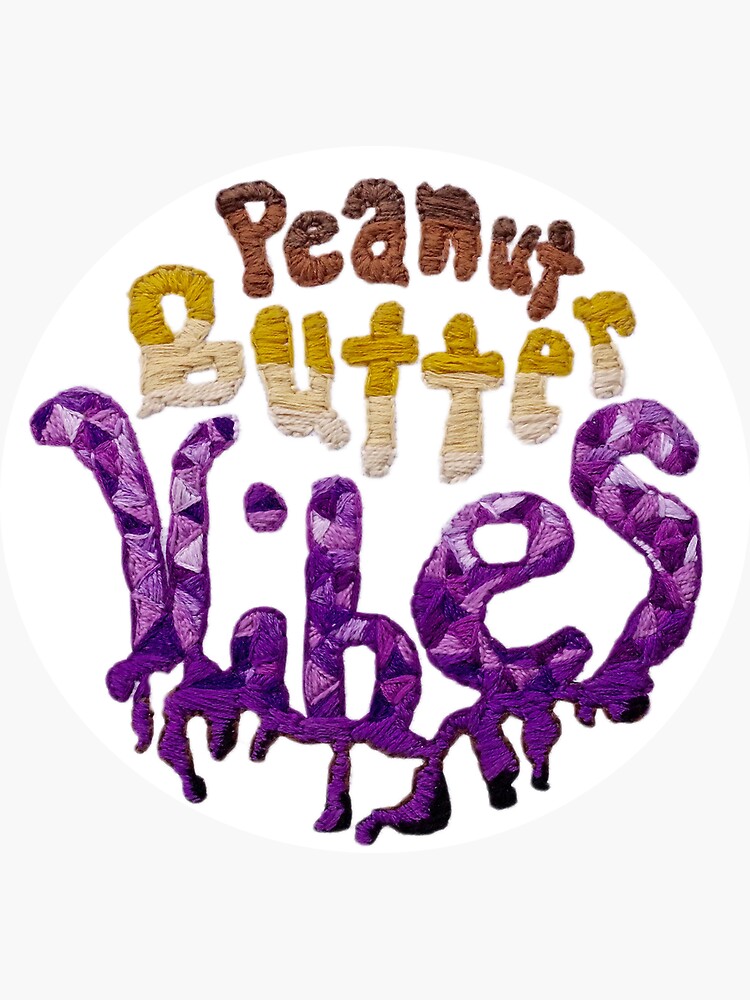 "Peanut Butter Vibes" Sticker by rainbowwwsocks Redbubble