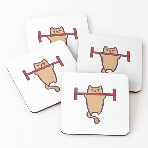 Item preview, Cute Cat Doing Chin Ups designed and sold by ThumboArtBumbo.