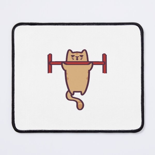 Item preview, Cute Cat Doing Chin Ups designed and sold by ThumboArtBumbo.