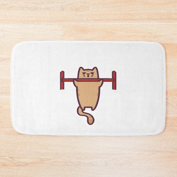 Item preview, Cute Cat Doing Chin Ups designed and sold by ThumboArtBumbo.