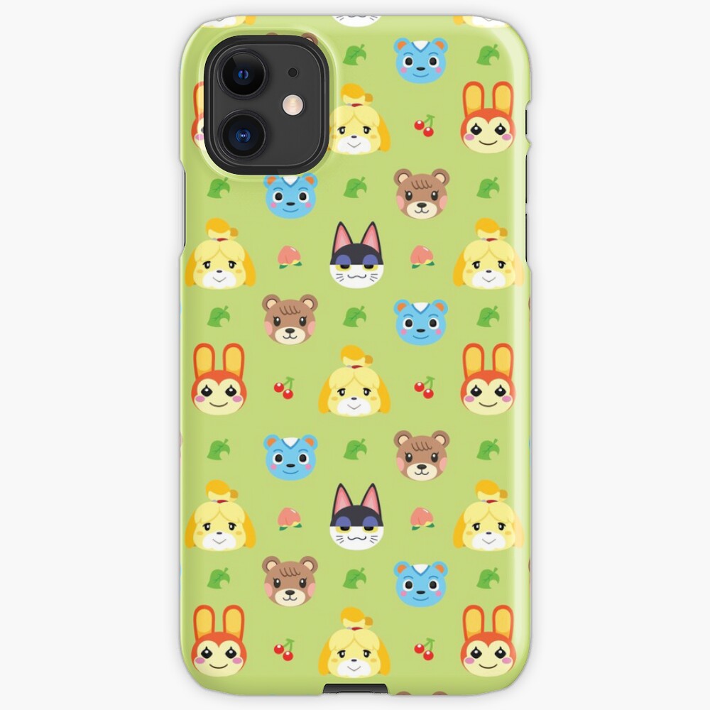 "Animal Crossing Pattern Green" iPhone Case & Cover by CactusCatArt