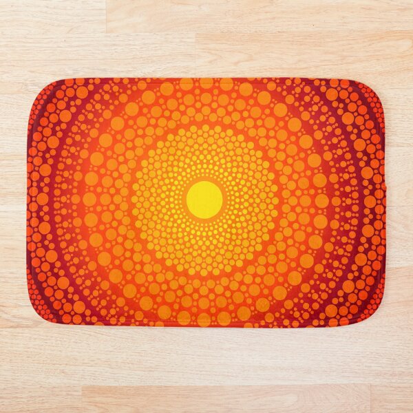 Item preview, Red orange dotted mandala design designed and sold by ColoreDots.