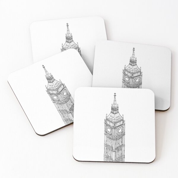 Item preview, Big Ben - Hand Drawn Isometric Axonometric Print designed and sold by bertmango.