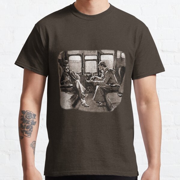 Sherlock Holmes and Watson on a train by Sidney Paget Classic T-Shirt