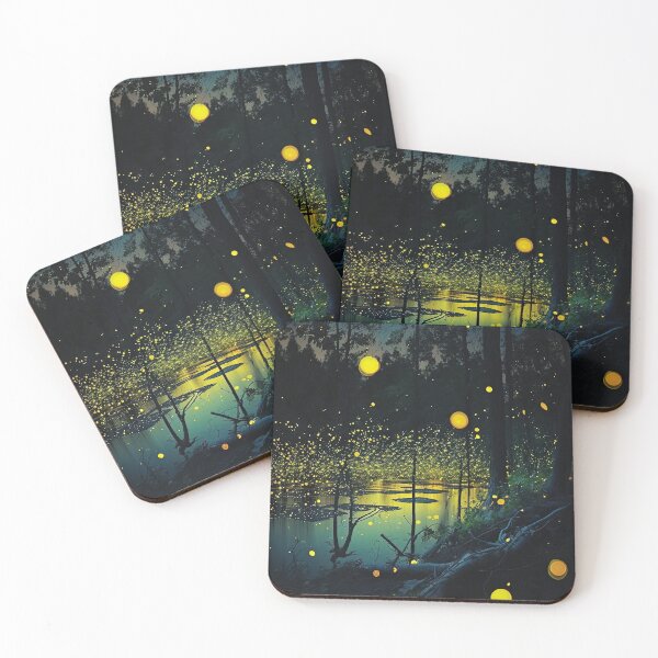 Item preview, swarm of fireflies in a lake designed and sold by artyficial-.