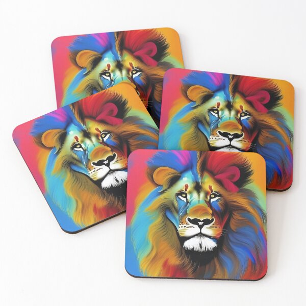 Item preview, colorful lion head designed and sold by JuliVogel.