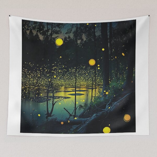 Item preview, swarm of fireflies in a lake designed and sold by artyficial-.