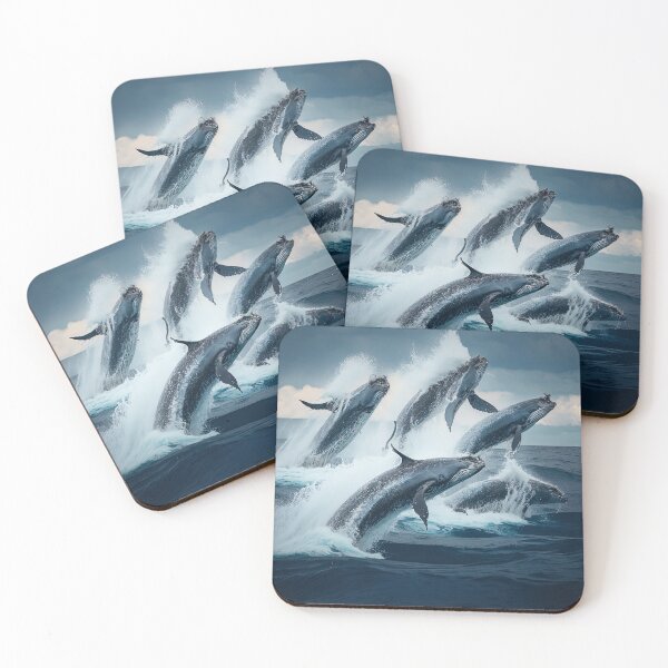 Item preview, whales jumping out of the water designed and sold by artyficial-.