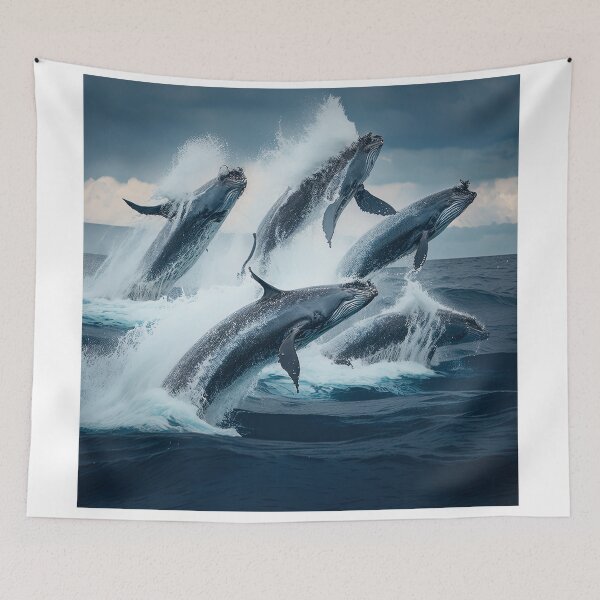 Item preview, whales jumping out of the water designed and sold by artyficial-.
