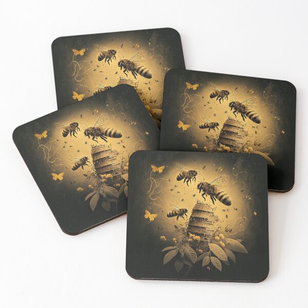 Item preview, yellow swarm of bees designed and sold by artyficial-.