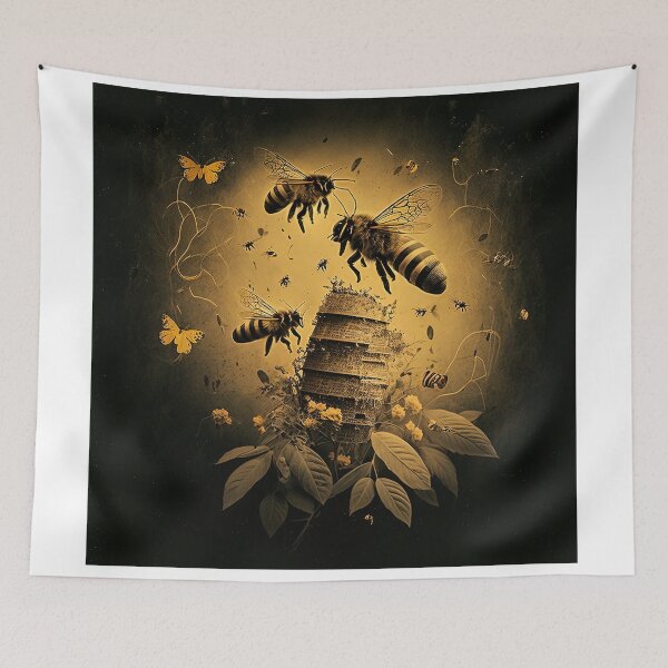 Item preview, yellow swarm of bees designed and sold by artyficial-.