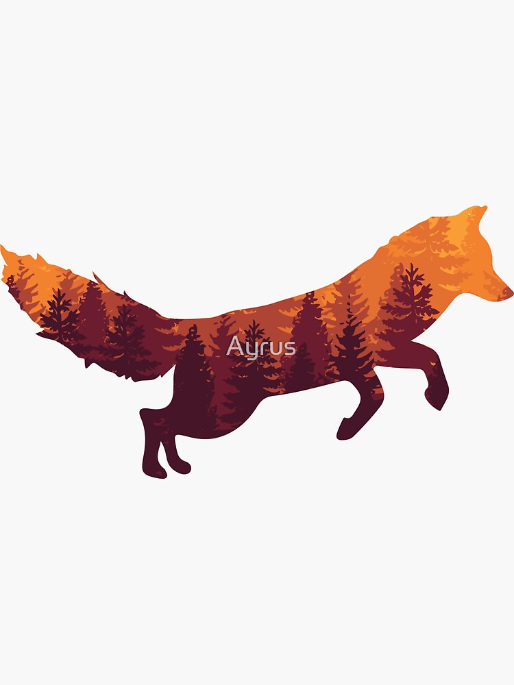 Thumbnail 3 of 3, Sticker, Forest Fox designed and sold by Ayrus.