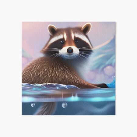 Cute racoon kit, cartoon drawing, Ai Generated Art | Art Board Print