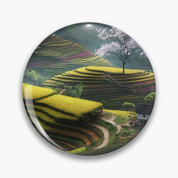 Item preview, Beautiful landscape countryside artwork - Vietnam Terraced fields 08 designed and sold by jetaiart.