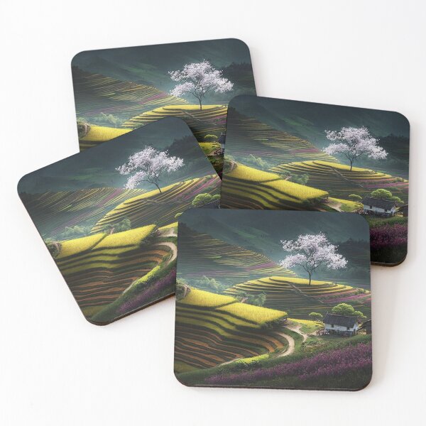 Item preview, Beautiful landscape countryside artwork - Vietnam Terraced fields 08 designed and sold by jetaiart.