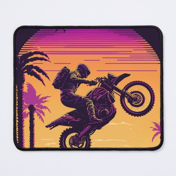 Artikelvorschau, 80er Synthwave Desert Sport Bike Jump entworfen und verkauft von RESToRAPTOR.