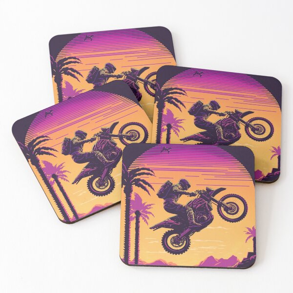 Item preview, 80s Synthwave Desert Sport Bike Jump designed and sold by RESToRAPTOR.