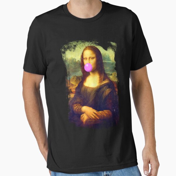 Aperçu de l'œuvre Mona Lisa soufflant du chewing-gum créée et vendue par Click-Tees.