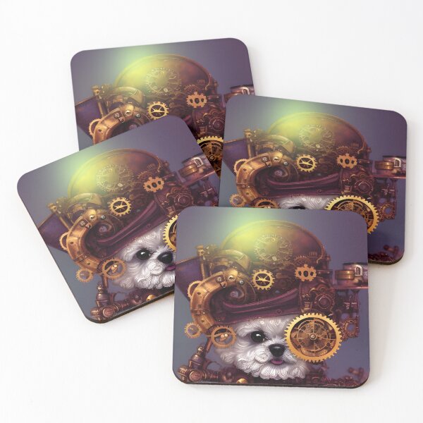 Item preview, Steampunk Bichon Frisse Puppy - A Masterpiece of Ethereal Epicness in Digital Art - AI Generated designed and sold by Mechanical-Artt.