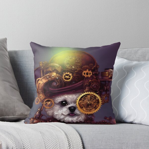 Item preview, Steampunk Bichon Frisse Puppy - A Masterpiece of Ethereal Epicness in Digital Art - AI Generated designed and sold by Mechanical-Artt.