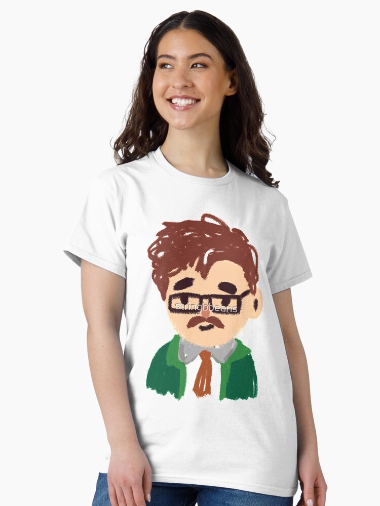 Aperçu 2 sur 7. T-shirt classique avec l'œuvre Harvey de Stardew Valley créée et vendue par MrCarlosShop.