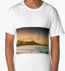 Morning Surf in Waikiki, Hawaii. Long T-Shirt