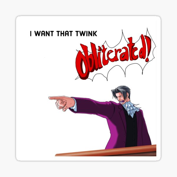 Ace Attorney Parody Sticker · Billenmaatjes · Online Store Powered