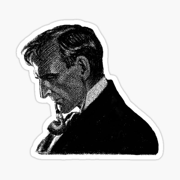 Sherlock Holmes Profile by Frederic Dorr Steele Sticker