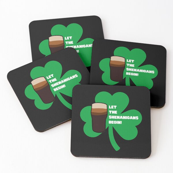 Item preview, Let the Shenanigans Begin - Pint Glass of Stout - St. Patrick Shamrock Drinking Shirt designed and sold by WigOutlet.