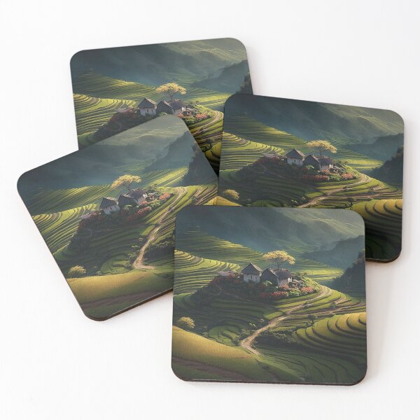 Item preview, Beautiful landscape countryside artwork - Vietnam Terraced fields 09 designed and sold by jetaiart.