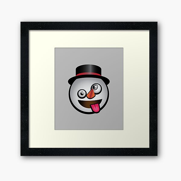 Silly Snowman In A Beanie Emoji Framed Art Print By Printpress Redbubble