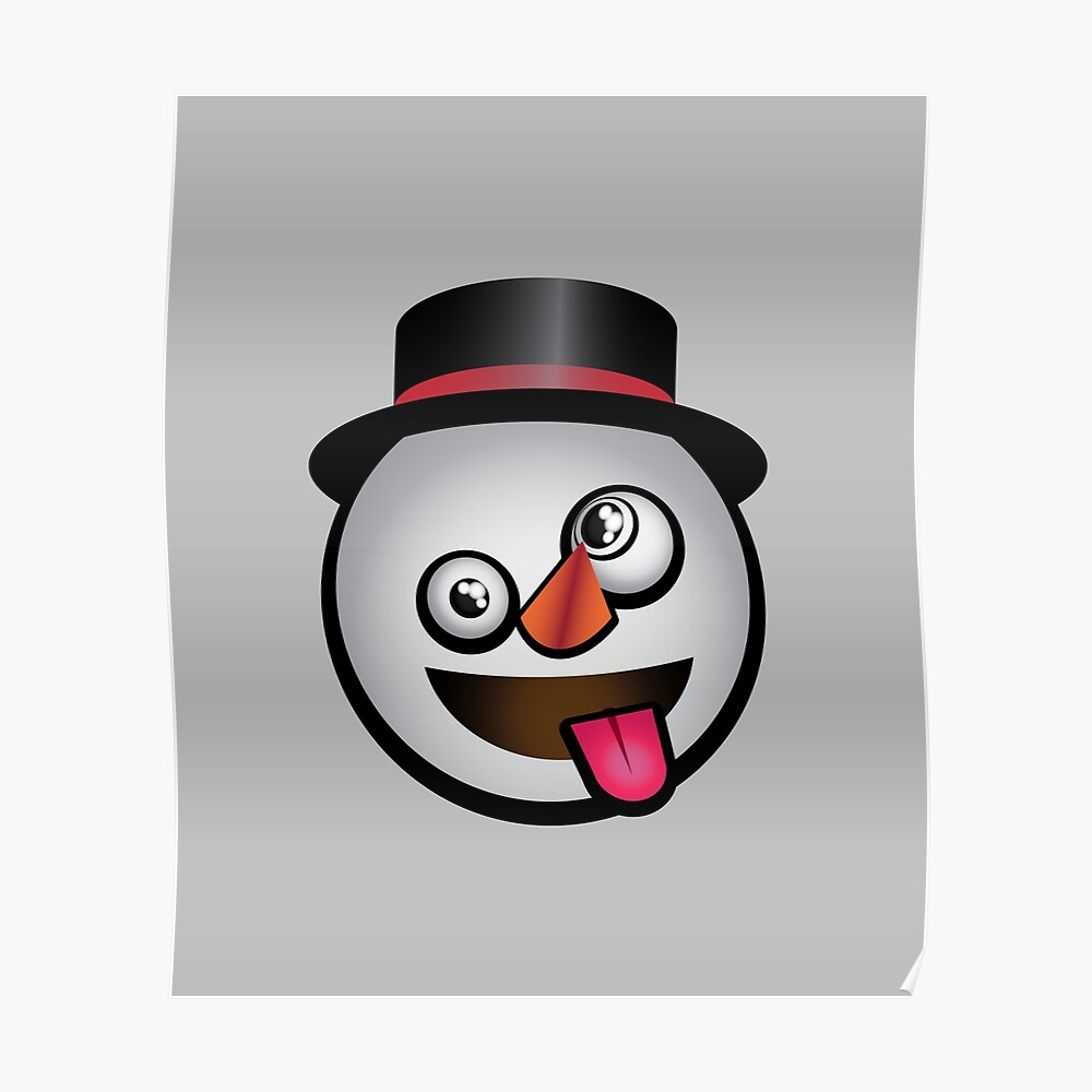 "Silly Mr. Snowman Emoji from Winter Wonderland" Poster by PrintPress