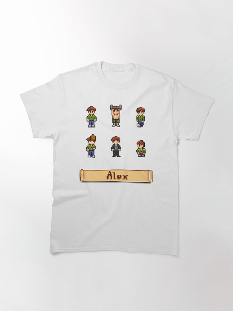 Aperçu 3 sur 7. T-shirt classique avec l'œuvre Sprites de Stardew Valley - Alex créée et vendue par MrCarlosShop.