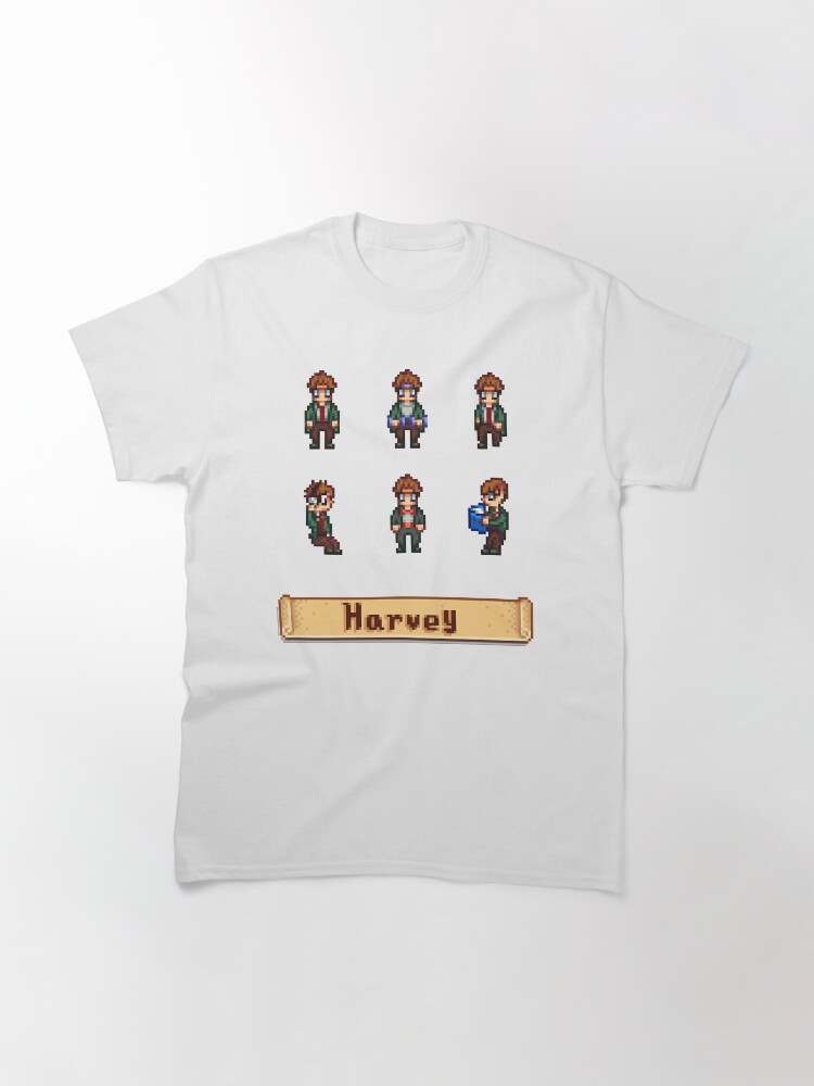 Aperçu 3 sur 7. T-shirt classique avec l'œuvre Sprites de Stardew Valley - Harvey créée et vendue par MrCarlosShop.