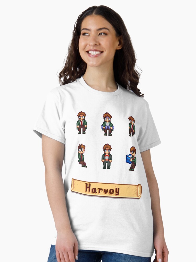 Aperçu 2 sur 7. T-shirt classique avec l'œuvre Sprites de Stardew Valley - Harvey créée et vendue par MrCarlosShop.
