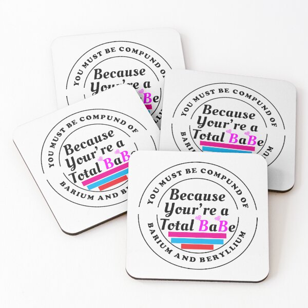Item preview, "You must be a compound of barium and beryllium, because you're a total BaBe!" : funny chemistry Valentine jokes designed and sold by Custom Crest.