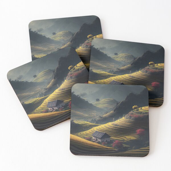 Item preview, Beautiful landscape countryside artwork - Vietnam Terraced fields 10 designed and sold by jetaiart.