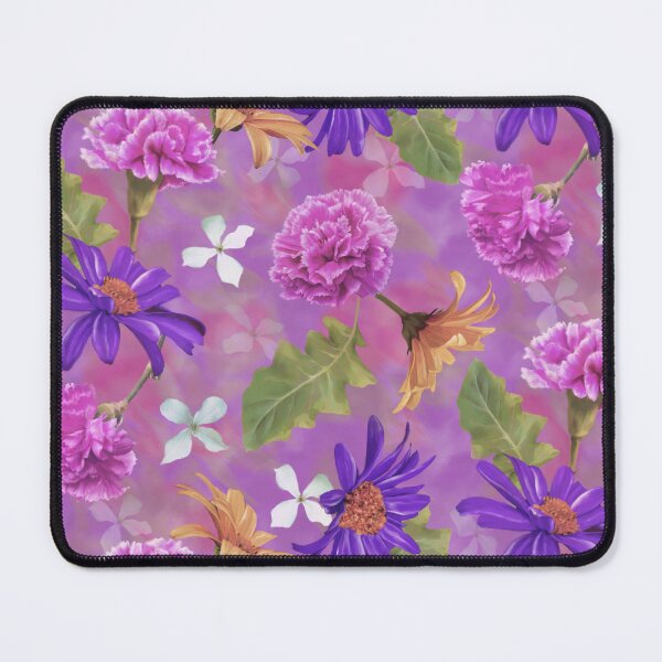 Item preview, Pink Carnation and Gerbera Seamless Pattern Design designed and sold by Tina Veenstra.
