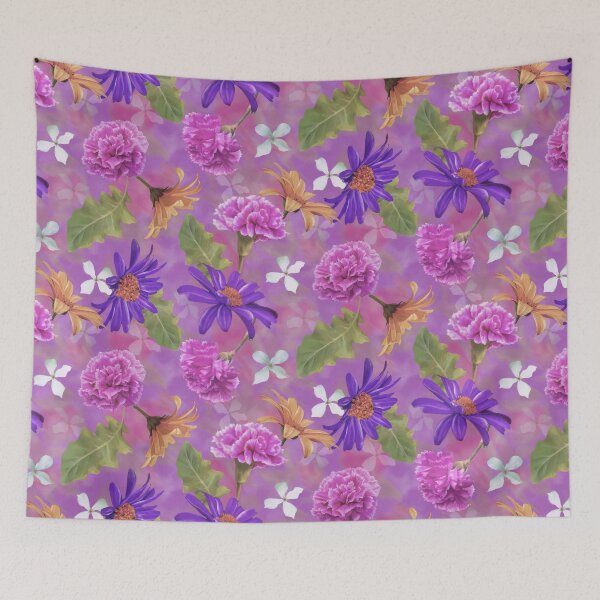 Item preview, Pink Carnation and Gerbera Seamless  Pattern Design  designed and sold by Tina Veenstra.
