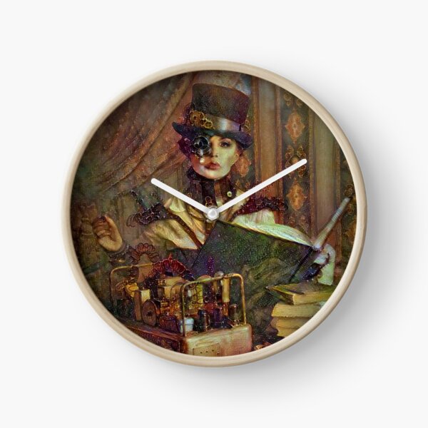 Steampunk Scientist Lady Clock