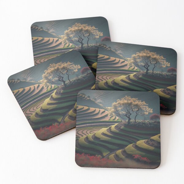 Item preview, Beautiful landscape countryside artwork - Vietnam Terraced fields 012 designed and sold by jetaiart.