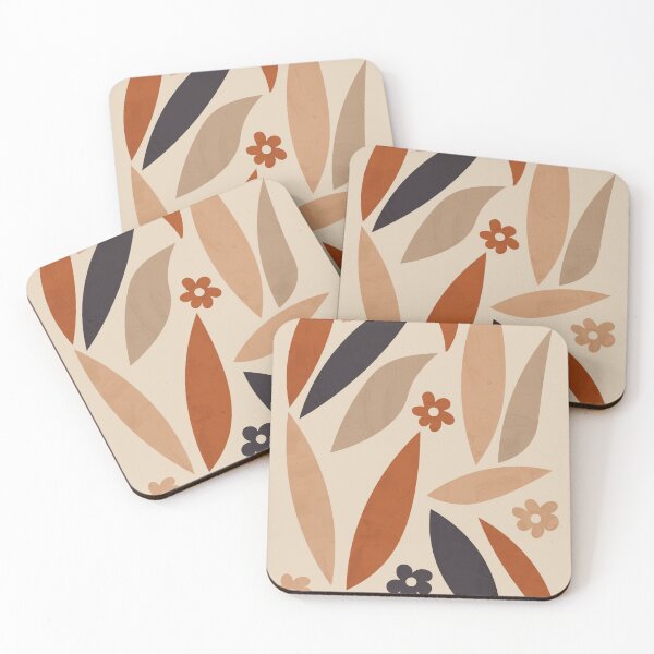 Item preview, Neutral Abstract Flower Leaves, Boho Floral Artwork designed and sold by technicolorable_art.