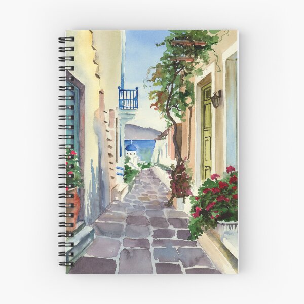 Item preview, Watercolor greek street designed and sold by MaryWatercolor.