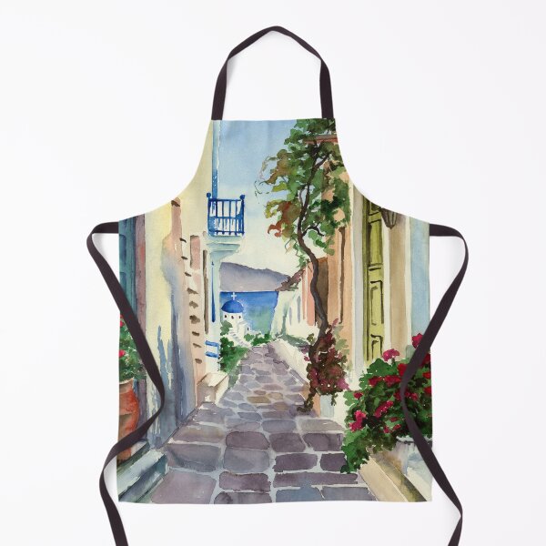 Item preview, Watercolor greek street designed and sold by MaryWatercolor.