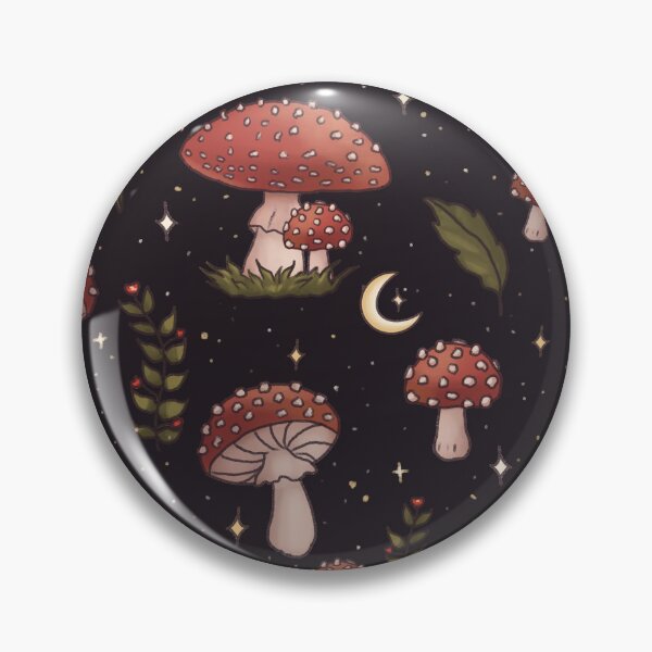 Item preview, Amanita Mushroom Cottagecore Starry Seamless Pattern designed and sold by Jenna Wing-Hu.