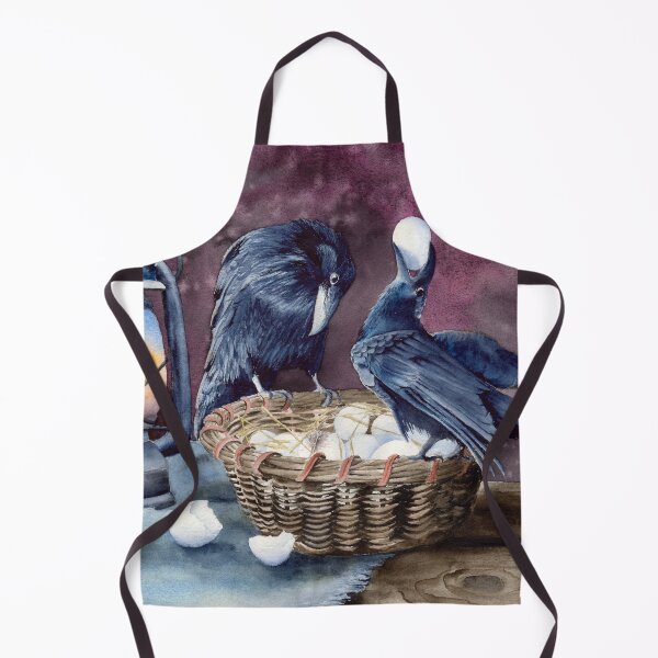Item preview, Watercolor picture of two ravens with the basket of eggs designed and sold by MaryWatercolor.