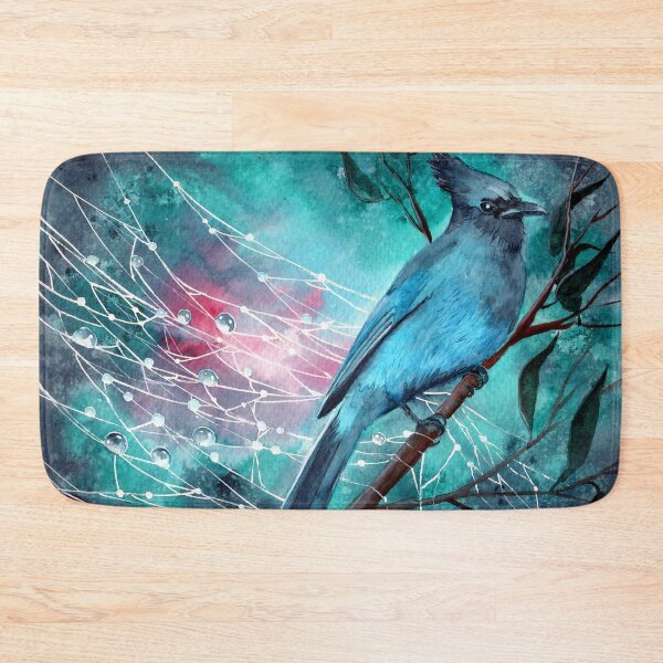 Item preview, Watercolor illustration of a blue jay on a tree branch designed and sold by MaryWatercolor.