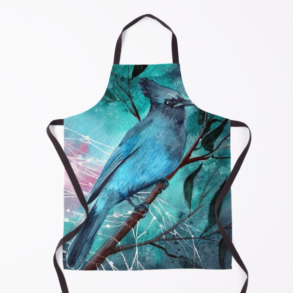 Item preview, Watercolor illustration of a blue jay on a tree branch designed and sold by MaryWatercolor.
