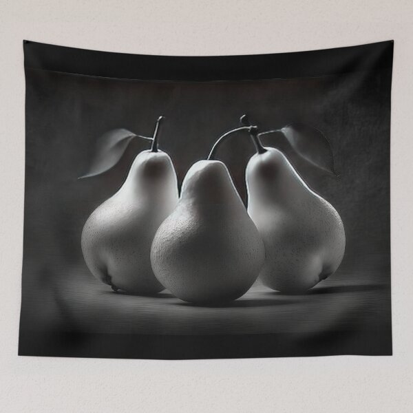 Item preview, Three Pears Still Life Classic Photo Realistic Black and White designed and sold by ImageVortex.