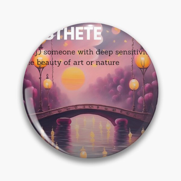 Item preview, aesthete deep sensitivity beauty art nature pink yellow text meaning typography aesthetic oil painting romantic landscape illustration designed and sold by FRH Design ⭐⭐⭐⭐⭐.